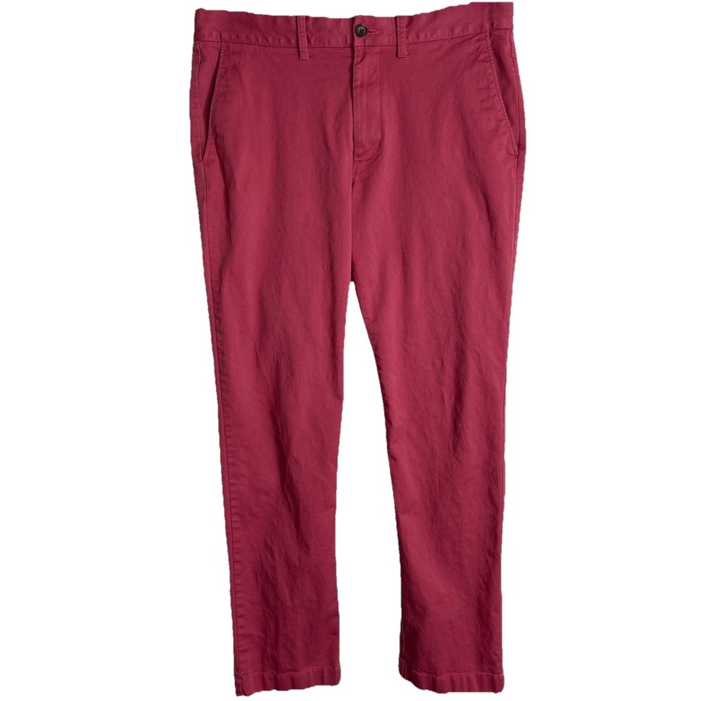 J Crew Mens Chino Pants 32x30 Nantucket Red Cotton Straight Leg Preppy Office